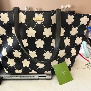 Kate Spade Black and White Floral Tote